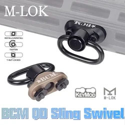 Tactical Metal BCM QD Sling Stud Mount Adapter Fit M-LOK Keymod Mount Base Swivel Strap Buckle Quick Release Button Accessories