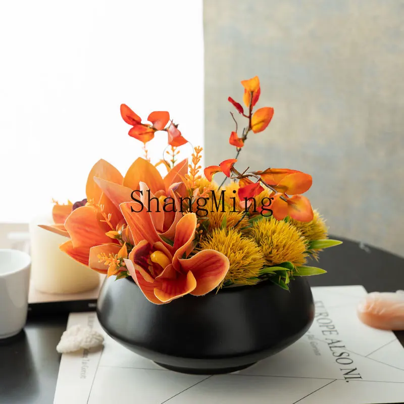 LXY new Chinese simulation fake flower model room decoration living room dining table study tea room ornament