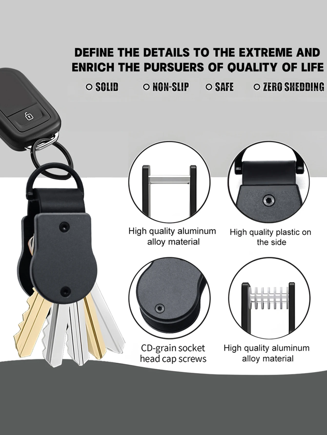 نمط جديد للنساء والرجال مفتاح تخزين سبائك الألومنيوم سلسلة مفاتيح صغيرة مدمجة أنيقة المحمولة سلسلة المفاتيح الذكية يمكن أن تحمل 2-5 مفاتيح