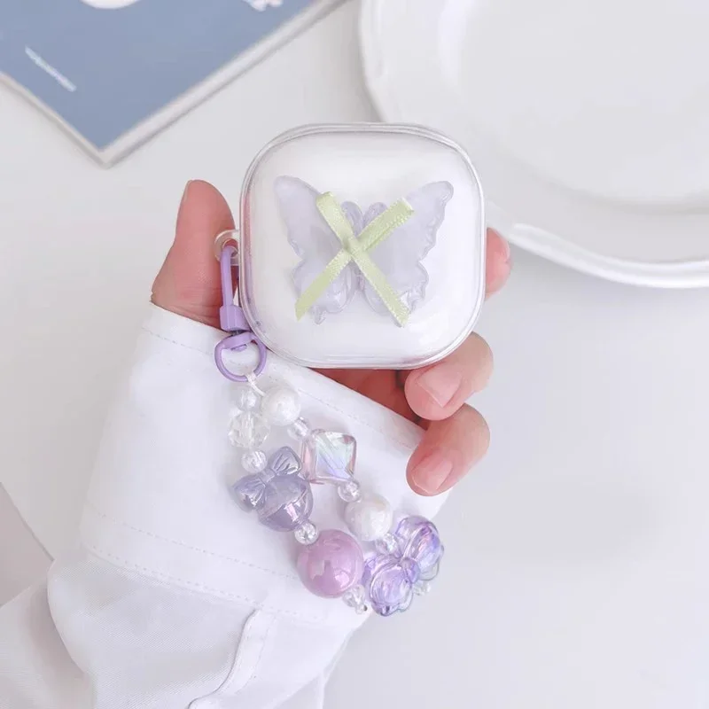 حافظة زهرة الكرز لـ Baseus Bass 1+ TWS حافظة من السيليكون الشفاف لغطاء سماعة الأذن Baseus Bass1+