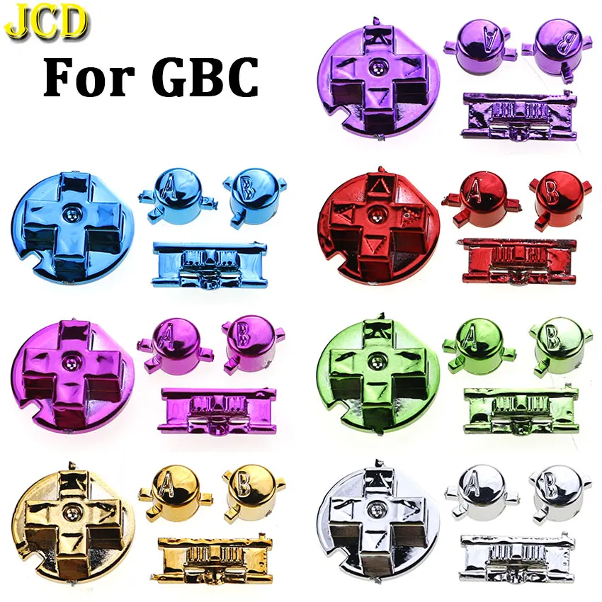 JCD-Botões de conjunto completo para Gameboy, cores, GBC, R, L, A, B, D-Pad, ligar a tecla, borracha condutora