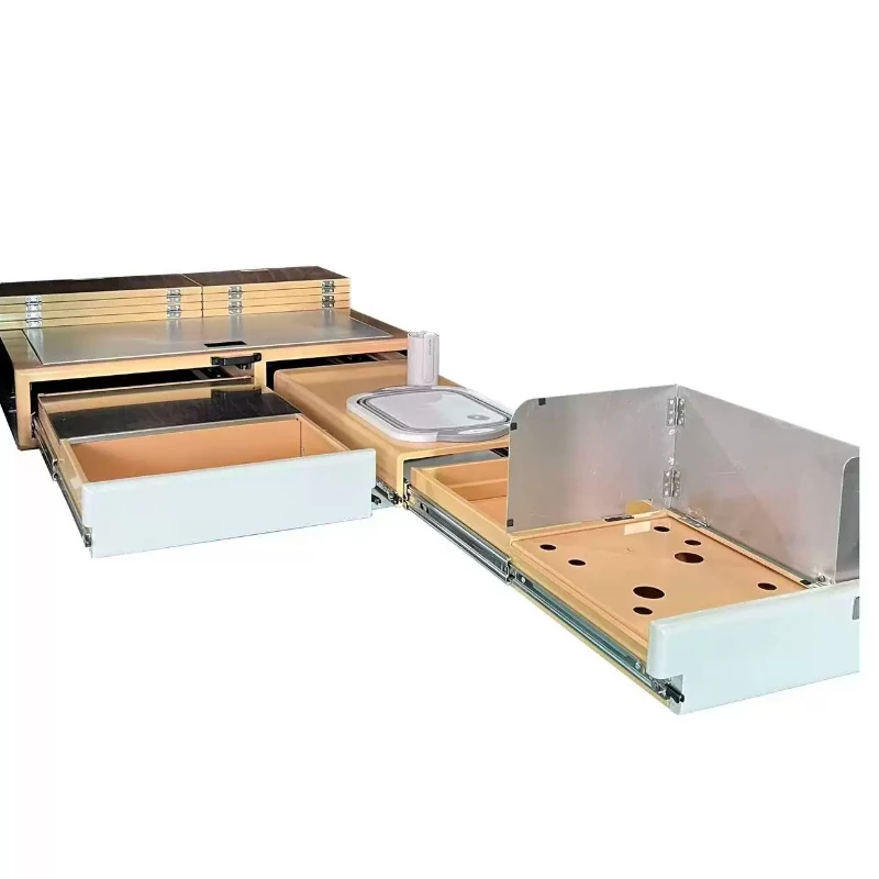 Bed car self-driving bed car magic box aluminum car trunk mobile kitchen outdoor camping equipment