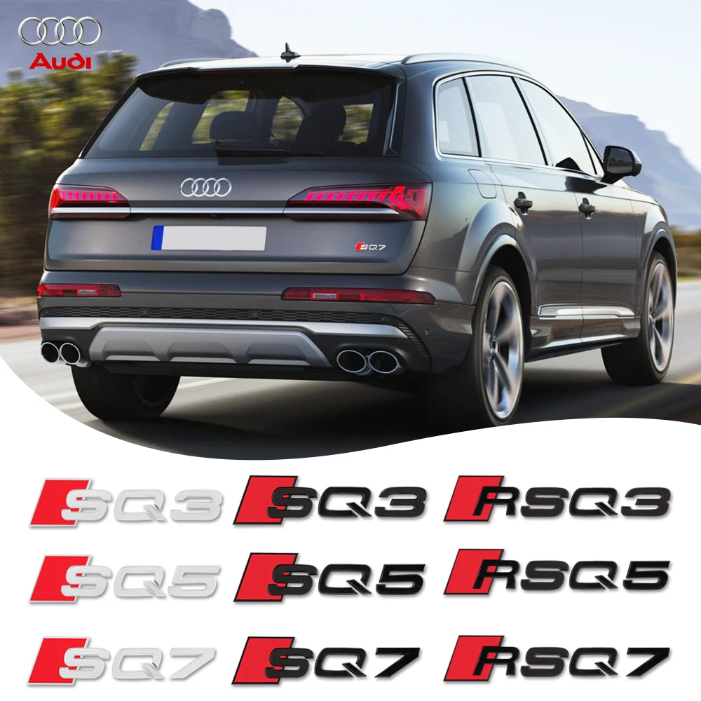 Car Accessories 3D Chrome Trunk Letter Logo Emblem Stickers For Audi RS Q3 Q5 Q7 SQ3 SQ5 SQ7 RSQ3 RSQ5 RSQ7 TT A4 A3 A6 C6 C7 Q2