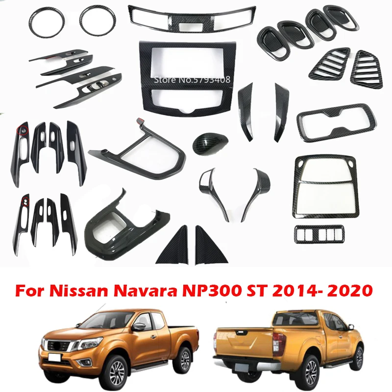 

MT AT For Nissan Navara NP300 ST 2014- 2020 Gear Shift Panel Door Handle air vent window swtich Cover Trim Interior Accessories