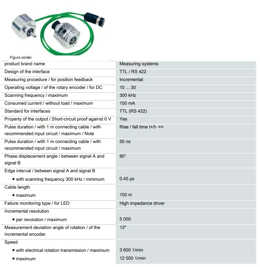 Encoder Asli RS 422 /TTL 5000 P/R Poros Flange Penjepit 6FX2001-2NF00