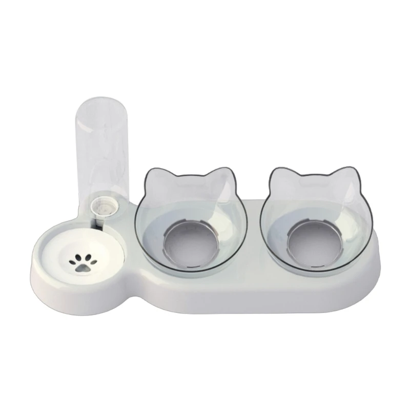 Detachable Cats Watering Eatting Bowl Double Bowl Pet Easy Washable Bowl Automatic Bowl for Dog Watering Feeding Bowl