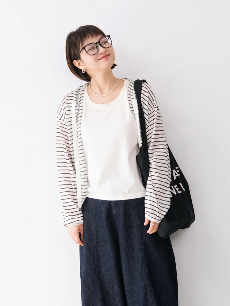 

Loose Long Sleeve Knitted Cardigan Women's Casual Lazy Hollow out Top Coat Hooded Striped Color Versatile Comfortable