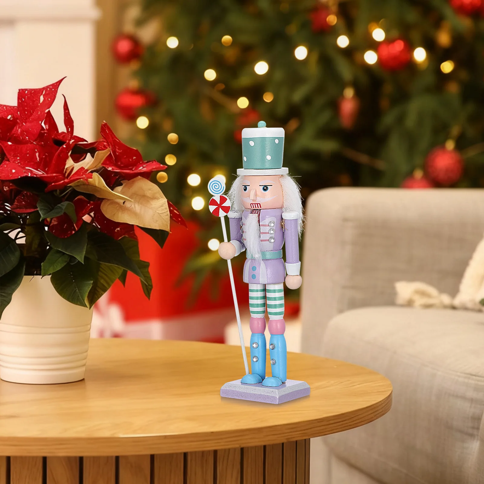 

4Pcs Nutcracker Christmas Wood Decor Delicate Xmas Desktop Decoration Xmas Party Ornament Christmas Nutcrackers