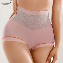 High Waist Women Panties Flat Belly Shaping Briefs Breathable Mesh Transparent Knickers Tummy Hip Lift Underpants