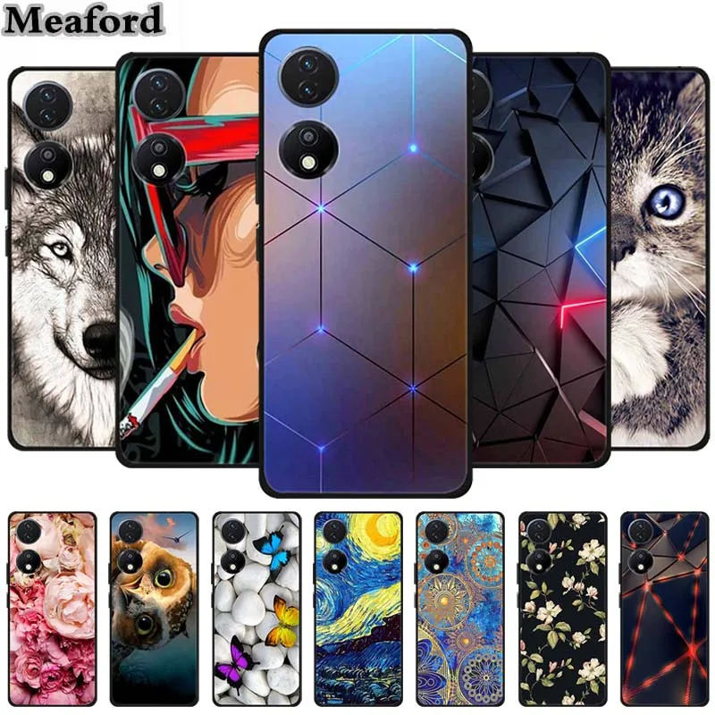 

For Honor X7b Case TPU Animals Soft Silicone Back Cover Phone Cases For Honor 90 Smart HonorX7B Shockproof Protective Wolf funda