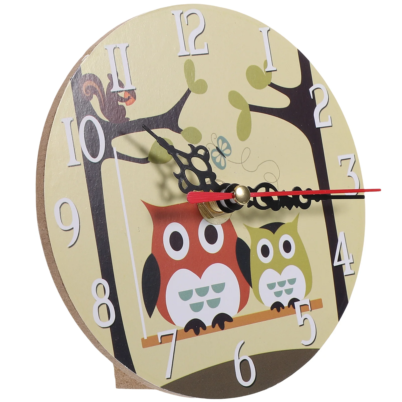

Retro Desk European Style Small Table Bedroom Office Decor Mute Operated Clock Creative Gift Round Wood Design Wall