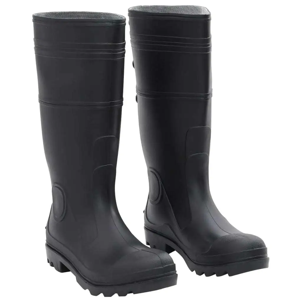 Black PVC Rain Boots Size 41 - Waterproof Stylish Footwear for All Seasons