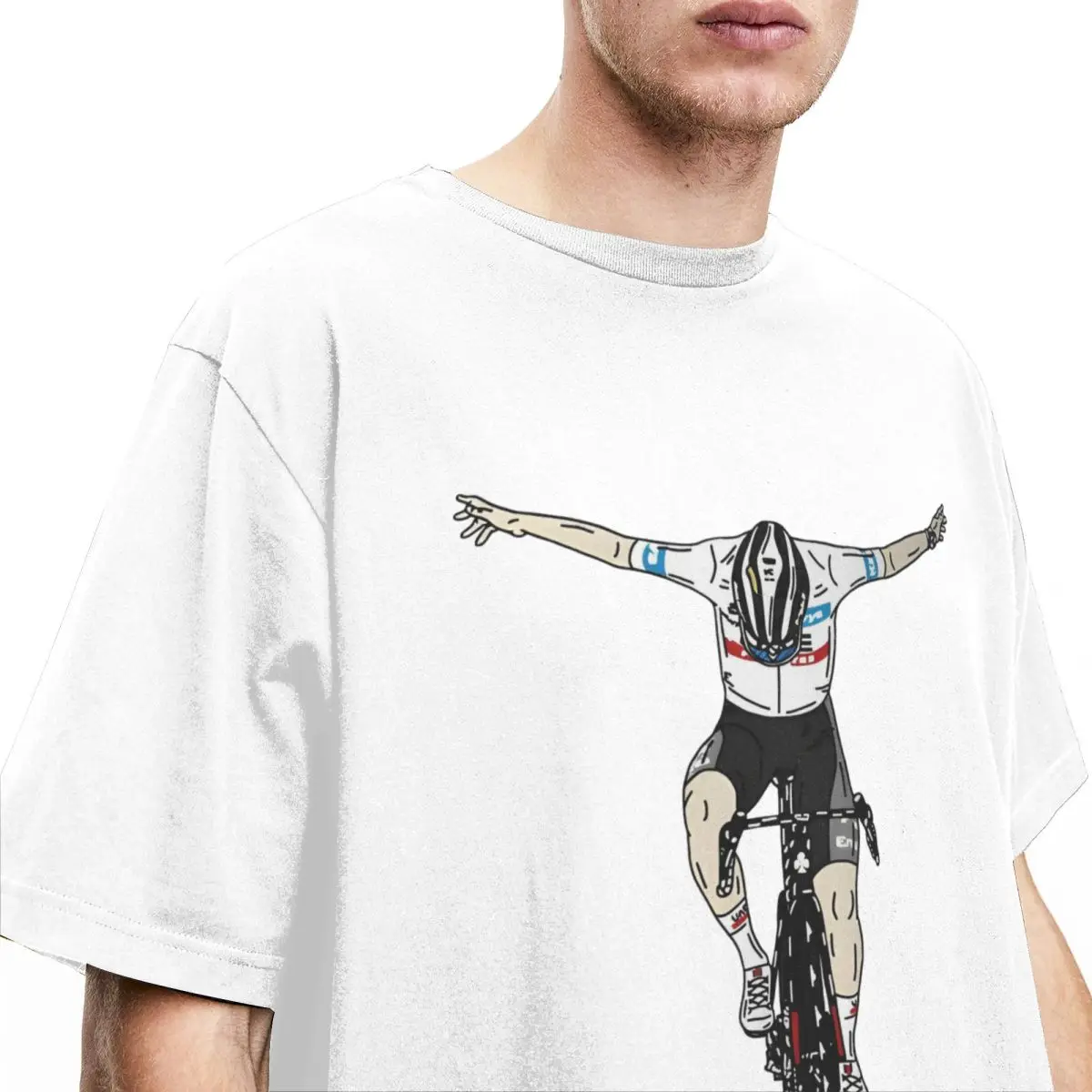 Men\'s Tadej Pogy Cycling Pogi Team T-Shirts Cotton Tees Summer Tour-De France Short-Sleeved T Shirt O-Neck Tee Shirt