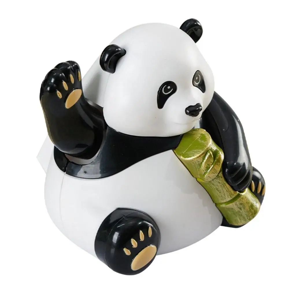 Onda automática mãos panda brinquedos dos desenhos animados bonito energia solar onda mãos brinquedos criativo simulação de bambu panda modelo interior do carro