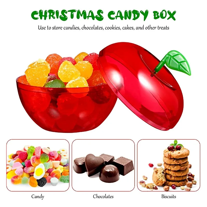 Caja de Regalo Navideña para Manzanas, 5/10 Piezas, Caja de Almacenamiento para Dulces, Galletas, Chocolate, Artículos para Fiestas y Bodas