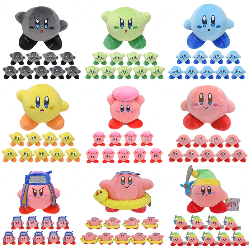 10 PCS/ Lot Kirby Plush Star Kirby Swimming Kirby Stuffed Toys for Children Girls Soft Plushie Boys Birthday Gifts