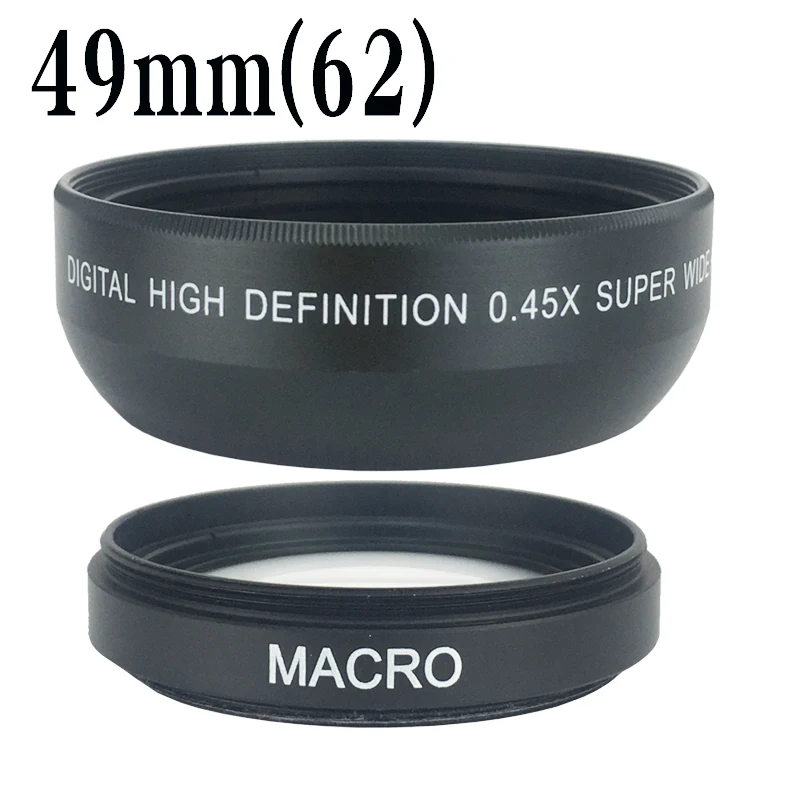 High Quality 49mm 0.45X 2 in 1 Wide Angle lens with Macro lens Conversion Lens for sony NEX5C NEX3C NEXC3 NEX5N camera