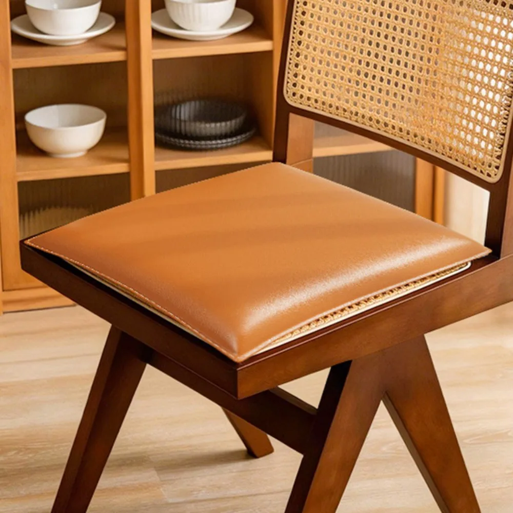 40×40cm Leather Seat Cushion 3cm Thick High Resilience Dining Chair Cushion PU Leather Memory Foam Chair Seat Pad