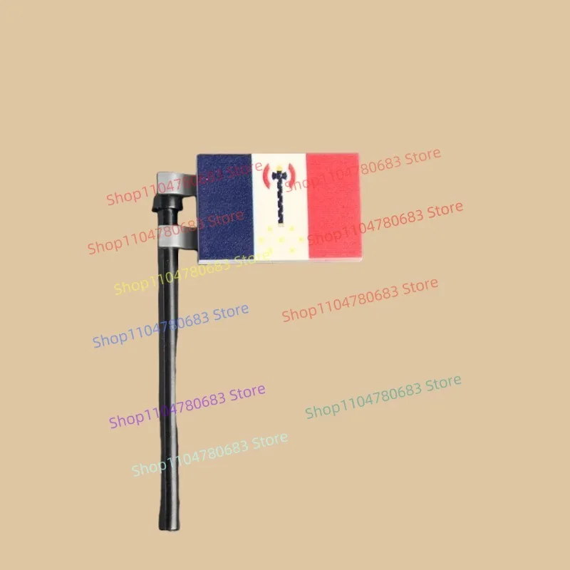 MOC اللبنات الحرة العلم الفرنسي DIY تجميع نموذج عرض قطعة الكرتون أنيمي الملحقات لعبة تعليمية هدية تحصيل