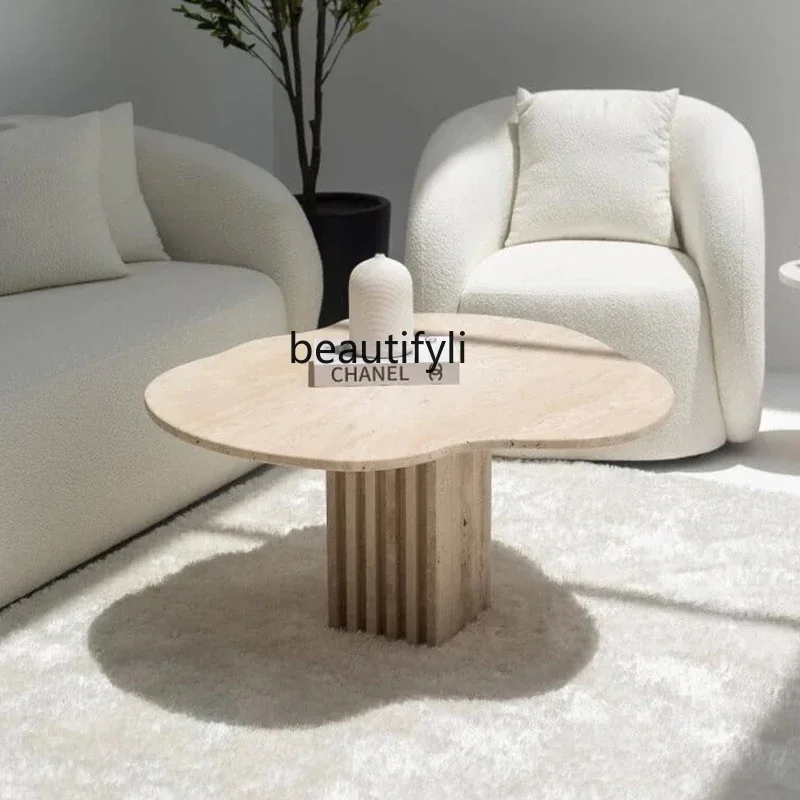 

Natural travertine coffee table living room home creative cloud shape coffee table designer wabi sandy wind2005