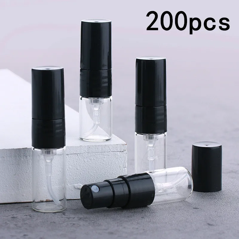 5/10/20/50/100/200pcs 1ML Glass Refillable Bottle Direct Pumping Sample Dispenser Fine Spray Perfume Spray Bottle