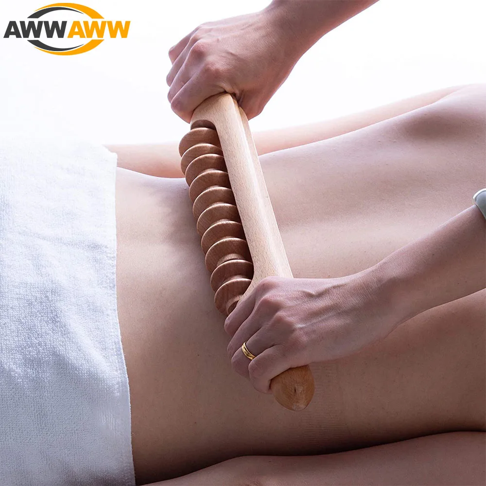 360 Degree Rotatable Massage Roller Stick Lymphatic Drainage - Sport Injury Muscle Massager,Sore Muscle Pain Relief,Body Shaping