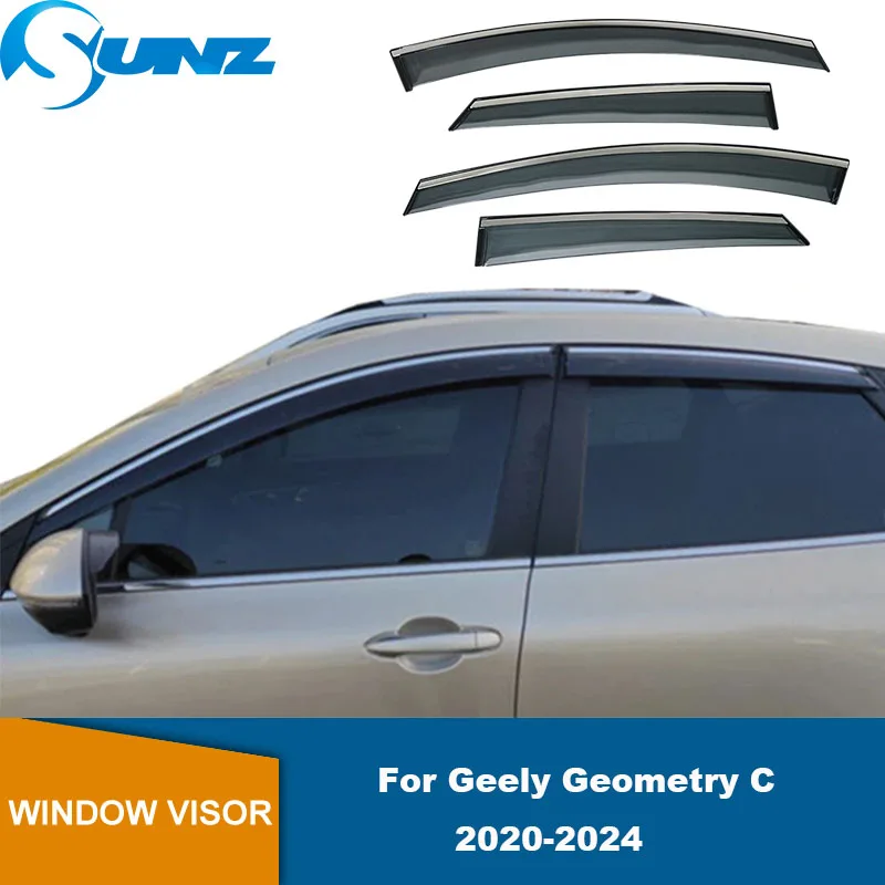 Side Window Visor For Geely Geometry C 2020 2021 2022 2023 2024 Door Window Visor Side Wind Deflector Sun Rain Guard Car Styling