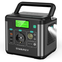 SWAREY 300W Portable Power Station with Pure Sine Wave 300W (Peak 600W) AC Outlet and PD 65W USB-C Port for Camping, Fishing