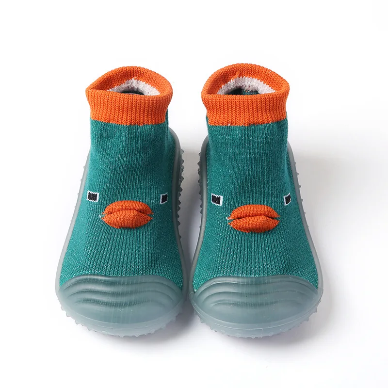 Baby Floor Socks and Shoes with Anti Slip Soft Sole Silicone Cute Little Duck Walking Socks and Shoes