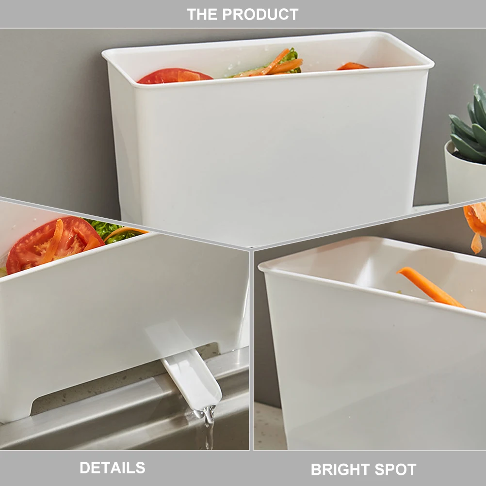 

2pcs Drain Trash Can Kitchen Garbage Pp Material Odorless Home Waste Container Bathroom Tidy Assistant Plastic Trash Bin