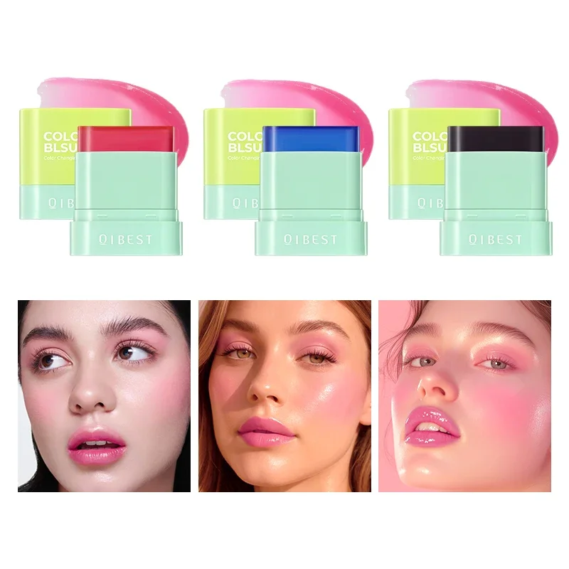 3-in-1 multi-function makeup stick, powder blusher lipstick eye shadow, waterproof and sweat proof, create a perfect makeup