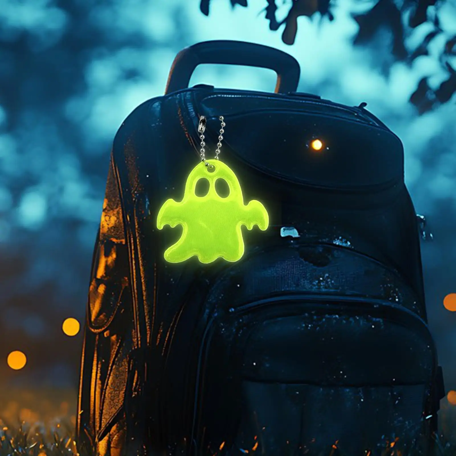 20PCS Ghost Reflective Pendants Safety Reflectors for Backpacks, Night Walking, Running & Halloween Visibility