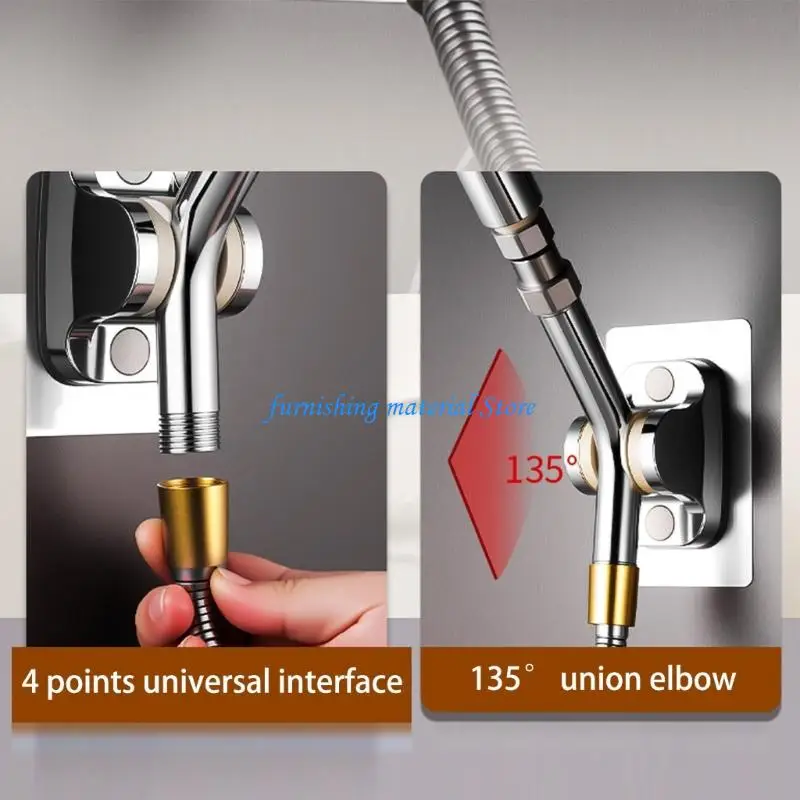 Y5GD 2 Set Rotation 135 Degree Pieces Steel Shower Elbow Adapters for Optimizing Handheld Shower Sprays pattern