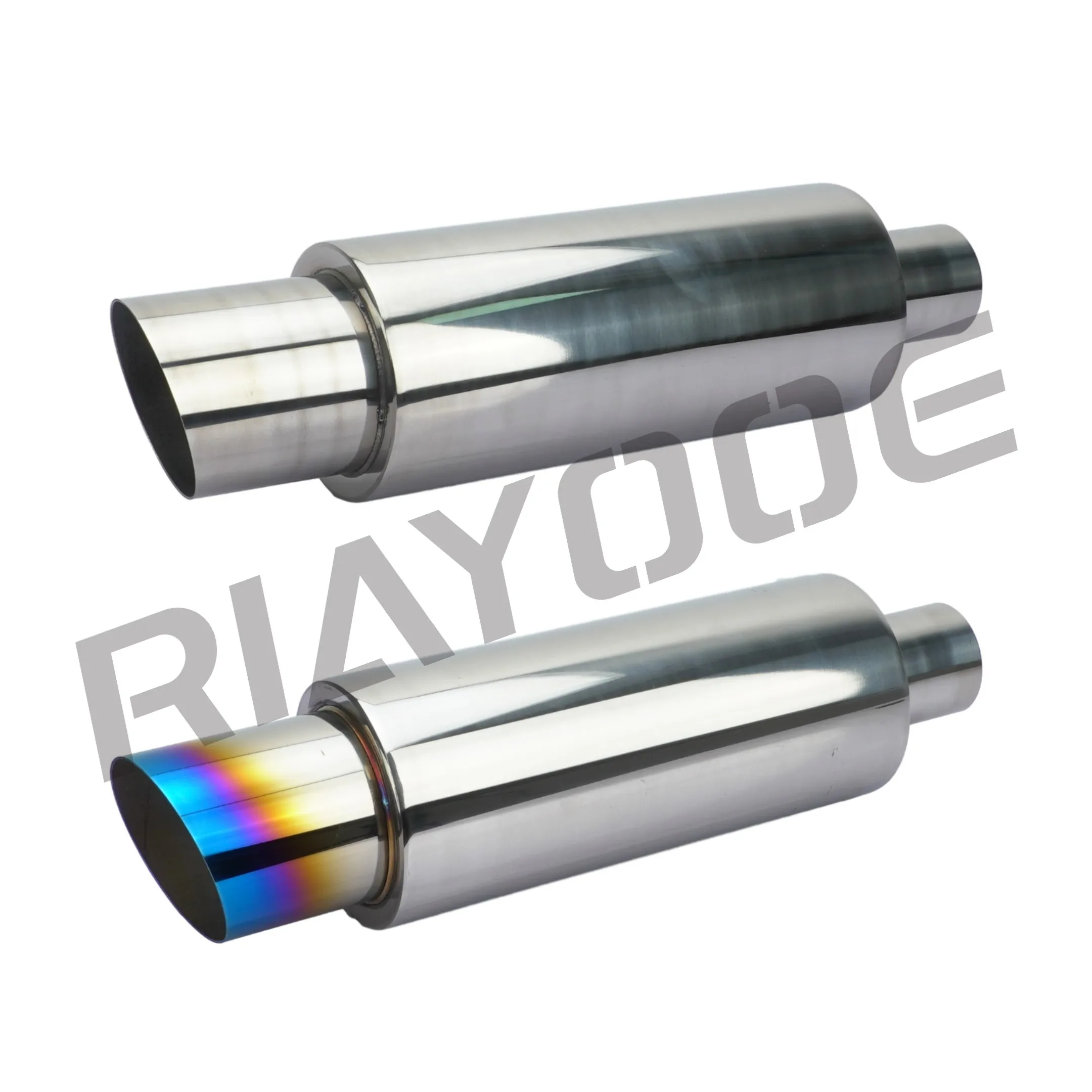 2'' to 3''4'' Car Exhaust Muffler Pipe Universal Turbo Sound Boost Exhaust System Stainless Steel Exhaust Pipe Muffler Tail