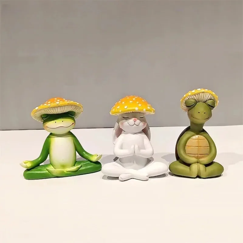 Cute Meditation Yoga Frog Tabletop Ornament Resin Crafts