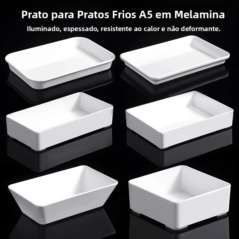 Bandeja Retangular Comercial para Buffet Formal, Prato de Exibição para Carnes e Pratos Frios, Caixa para Negócios de Caterin...