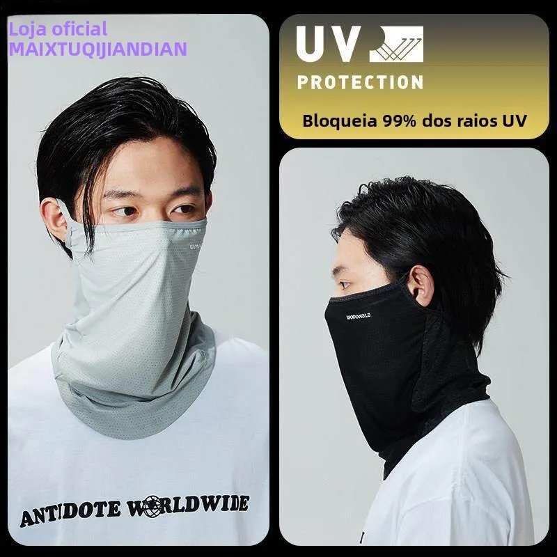 summer-ice-silk-uv-protection-face-mask-men's-anti-uv-neck-scarf-full-face-neck-protection-cycling-scarf-decorative-triangular