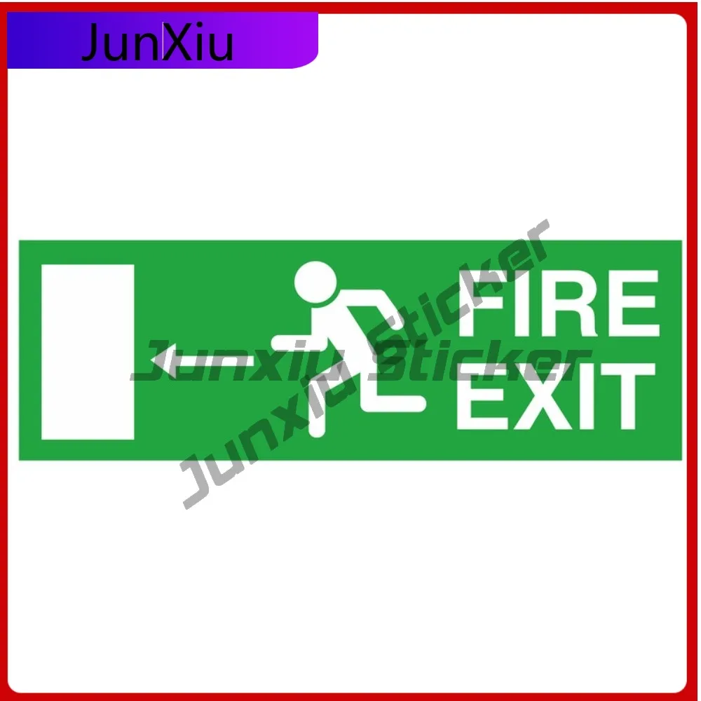 

Fire Exit Safety Warning green Sign Vinyl Exterior Stickers Accessories Custom Boat Decals Waterproof Suv Outdoor Camping Cars