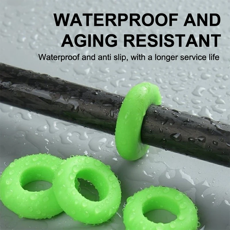 △ 10PCS Retaining Protector Fishing Pole Anti-slip Stopper Fish Rod Stand Stop Silicone Ring Anti-Skid Hand Rod Stopper Clip view 4