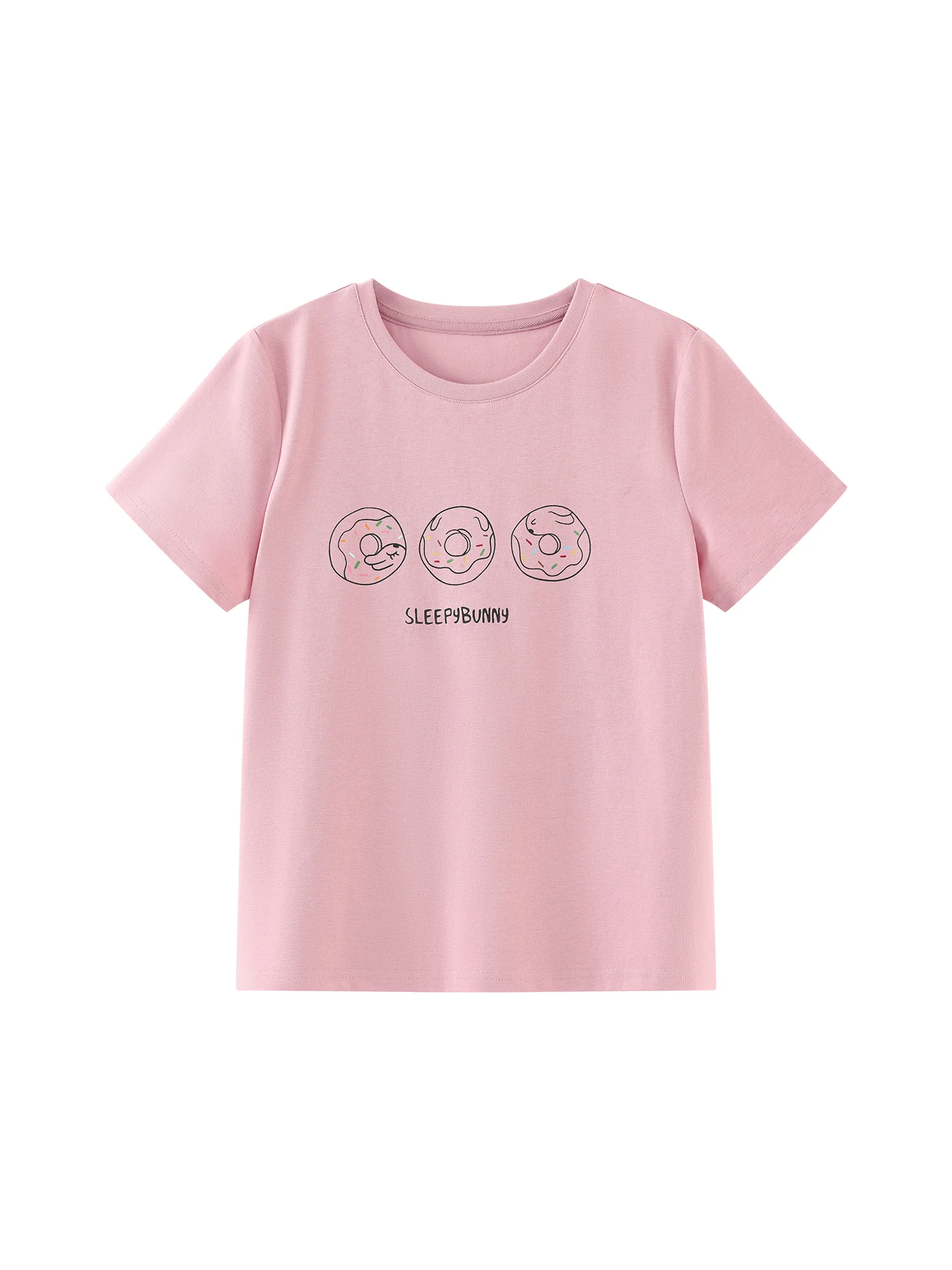 Playful Cute Casual Printed Short Sleeve T Shirt Summer Crewneck Straight Shoulder Youthful Slimming Graphic Tee Top for Women