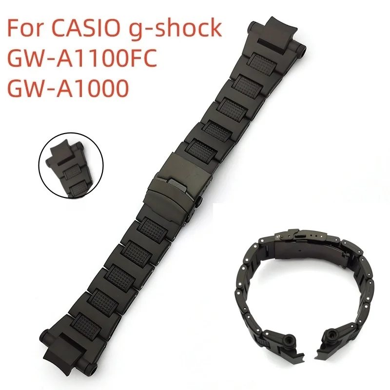 For CASIO g-shock GW-A1100FC GW-A1000 Composite plastic steel watchband Folding buckle bracelet Specialized watch strap 16mm