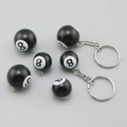 Popular DIY Jewelry Accessory Resin Simulation Black No.8 Billiard Table Ball Sports Hanging Gift Creative Keychain Bag Charms