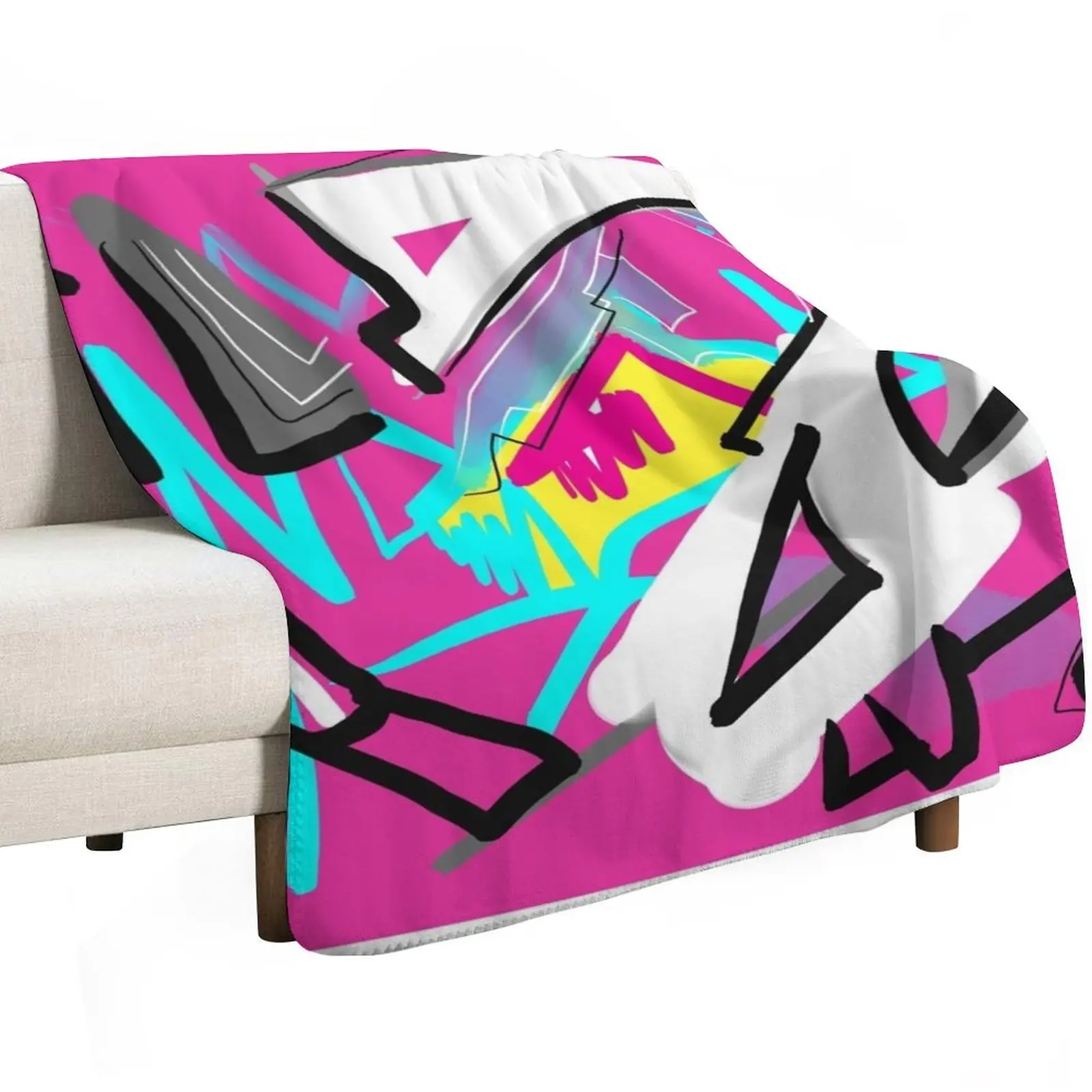 Pink abstract Throw Blanket christmas gifts for winter Thermal Flannels Hairy Bed Fashionable Blankets