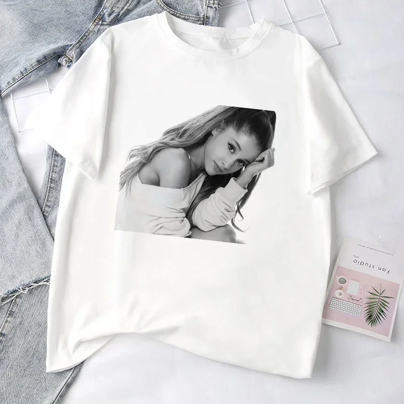 Ariana Grande Print Casual T shirt Women Ropa Tumblr Short Sleeve Harajuku Streetwear TShirt Clothes Hot Sale Tops T-Shirt