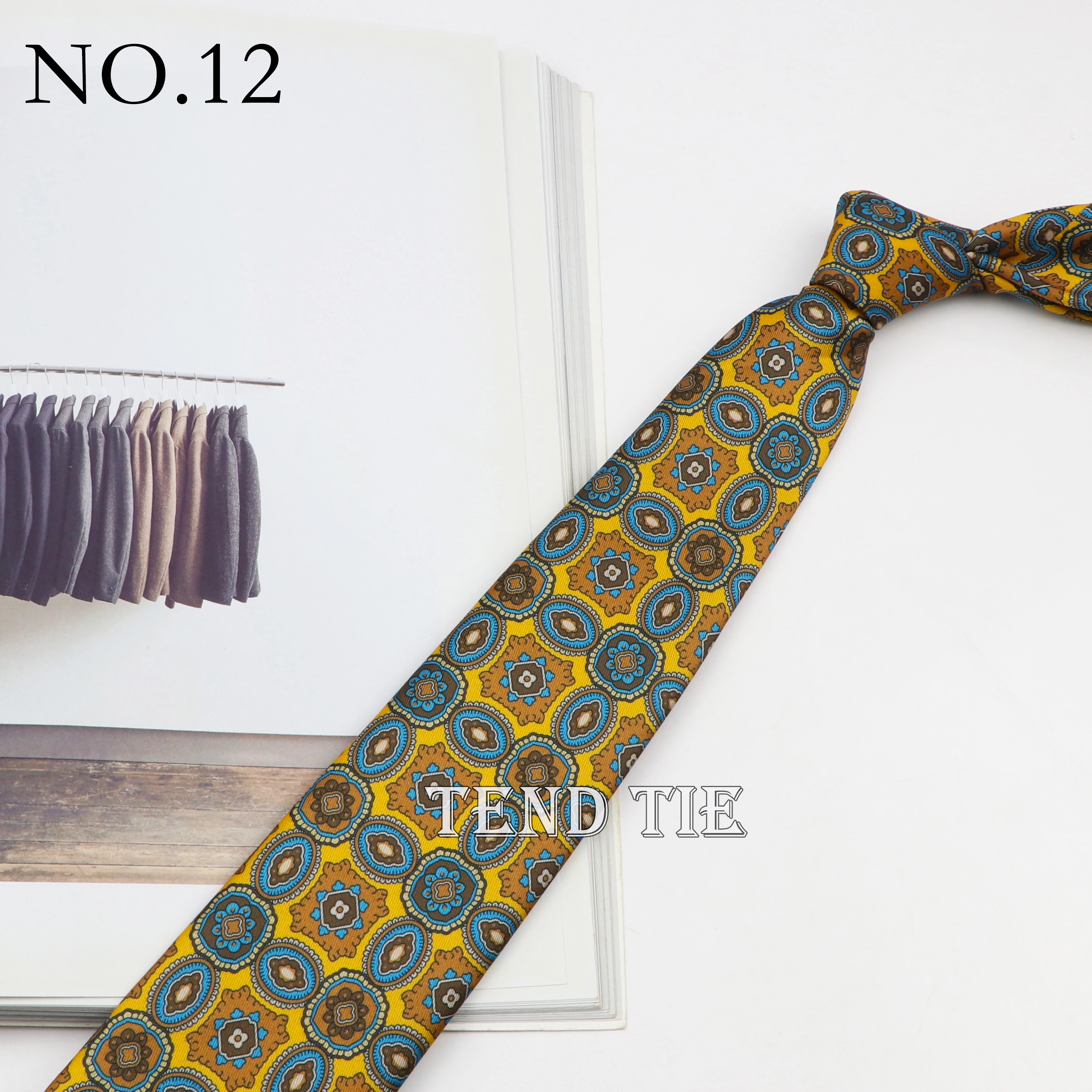 7.5cm Classic Men's Retro Pattern Tie Fashion Wedding Tie Soft And Comfortable 100% Micro Fiber