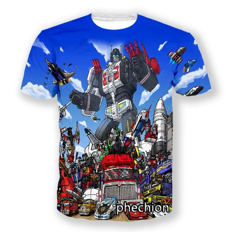 

Phechion Fashion Men/Women Transformers Print Short Sleeve T-Shirt Casual Sport Hip Hop Summer Clothing A172