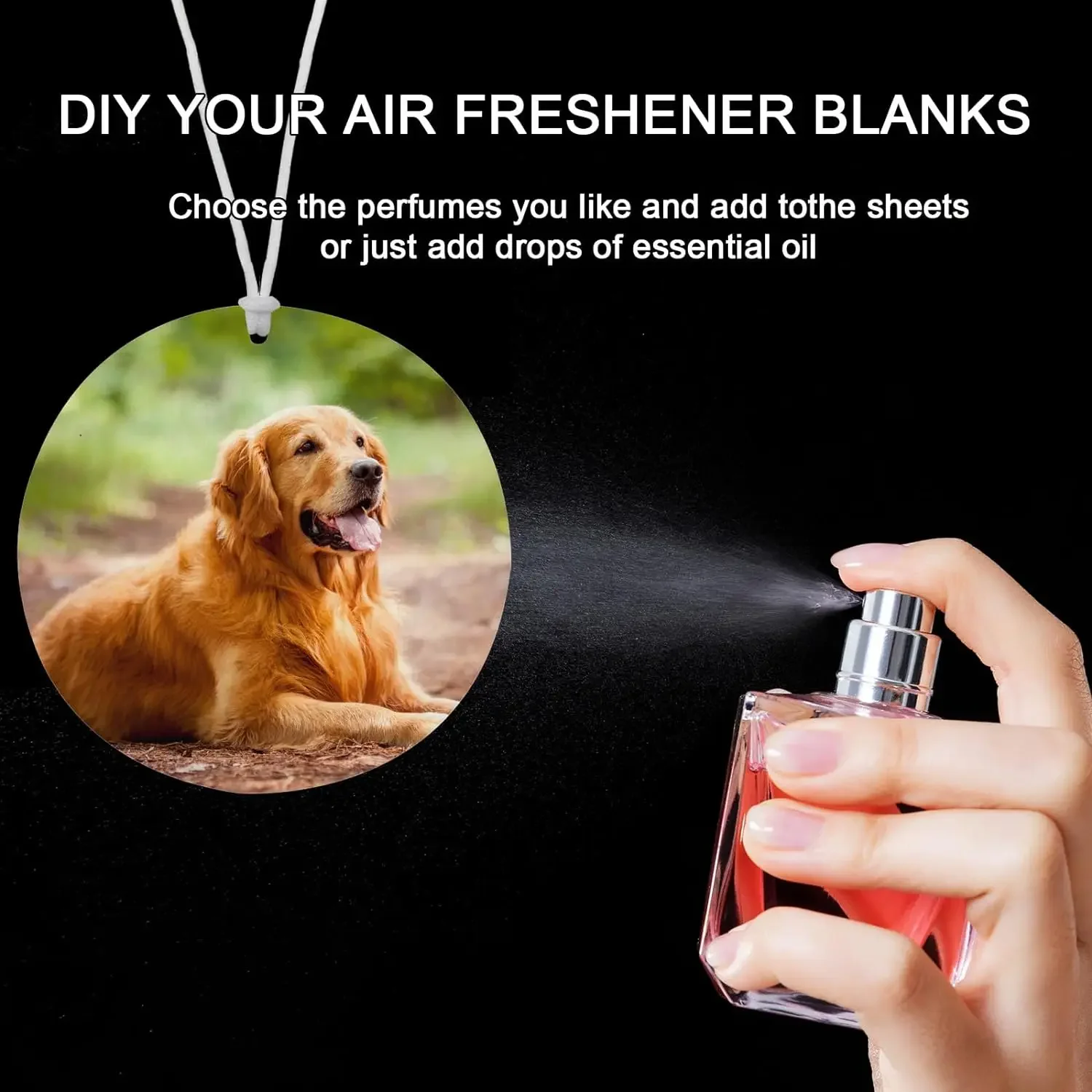 50-Pack Sublimation Blanks Air Freshner- Customizable Round Air Fresheners for Car & Home Decor