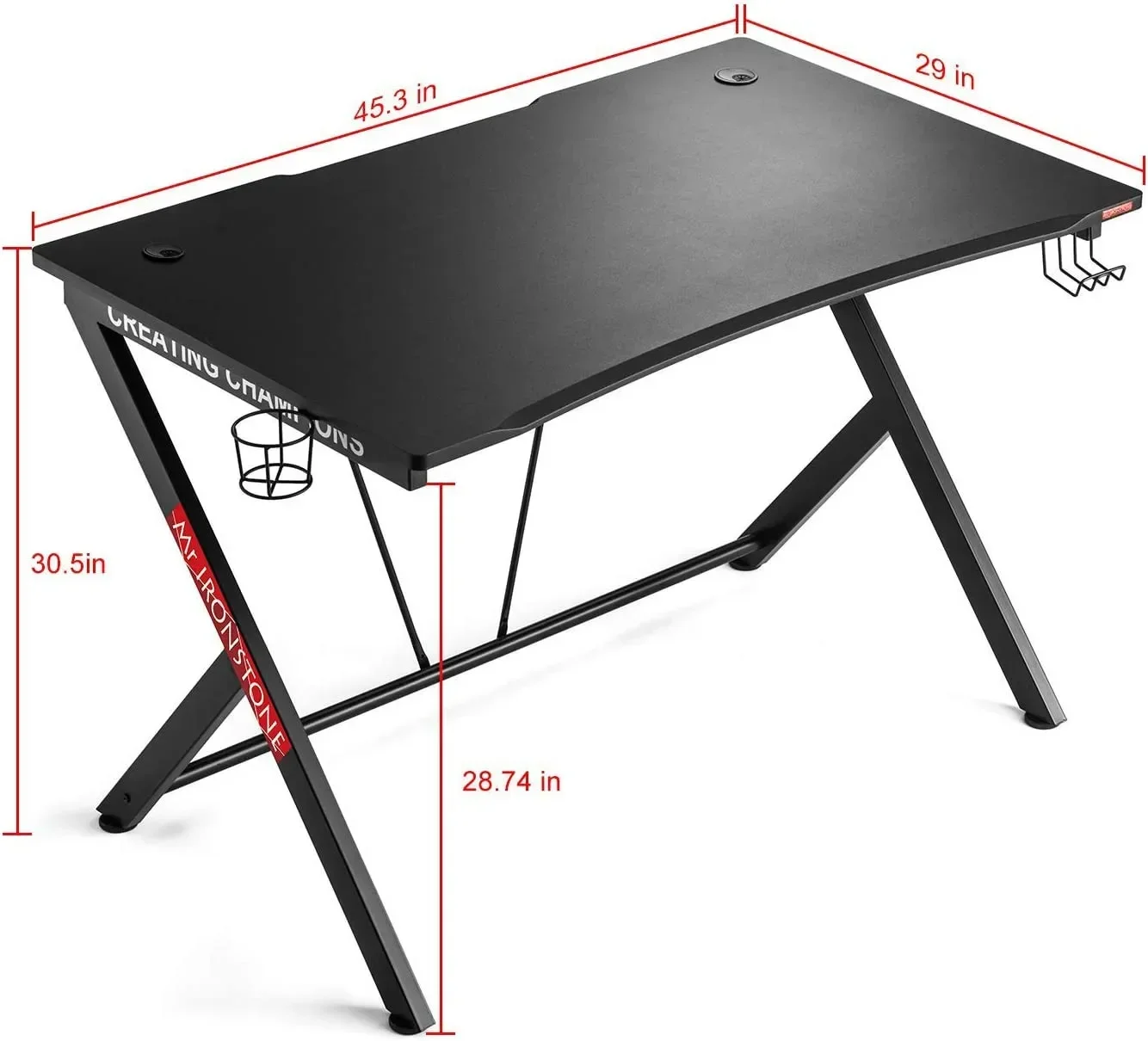 

-Minimalist Desktop Computer Gaming Table with Cup Position and Headphone Position