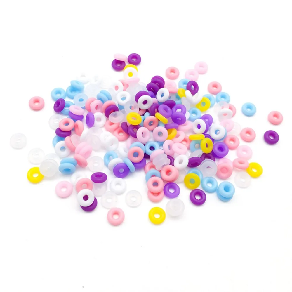 100/500Pcs/Lot Elastic Rubber Stopper Rings Non Slip Spacing Positioning Beads DIY Bracelet Necklace Jewelry Making Wholesale