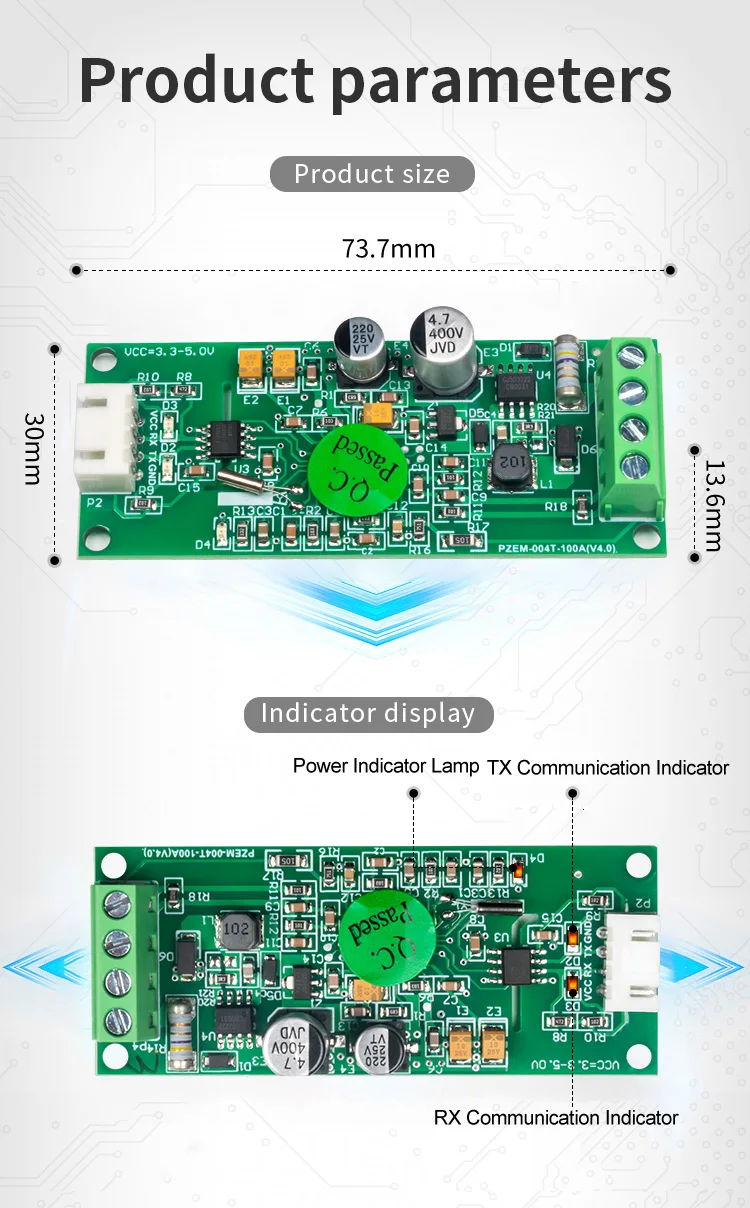 PZEM-004T Einphasiger Smart Energy Meter Wattmeter AC Voltmeter Elektrisches Kwh Meter Modbus TTL Amperemeter 220V 32A 63A 100A – Detail 15